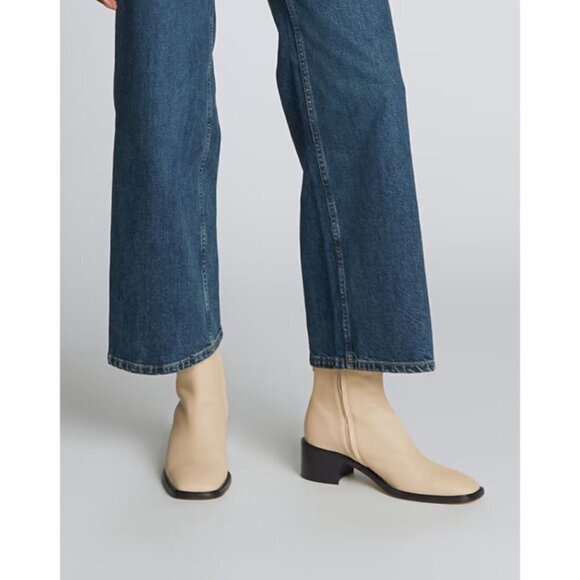 Everlane The City Square Ankle Boots in Cream Leather New Womens Booties - Picture 16 of 16